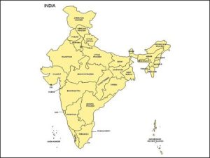Map of India with Provinces