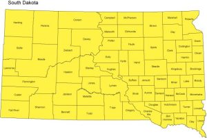 South Dakota Map PowerPoint Vector